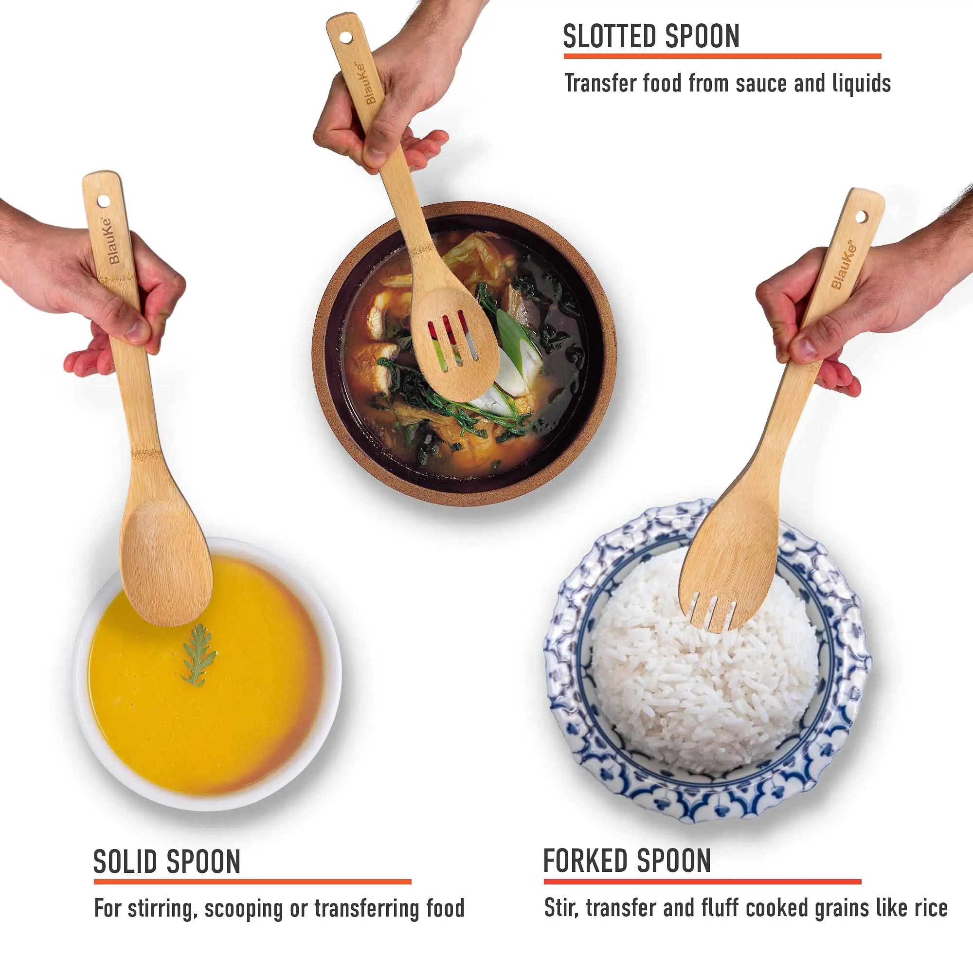 Wooden Spoons for Cooking – 7 Pack Bamboo Utensil Set