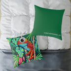 Cyclops Red Frog Art Canvas Pillow – Decorative Accent Cushion