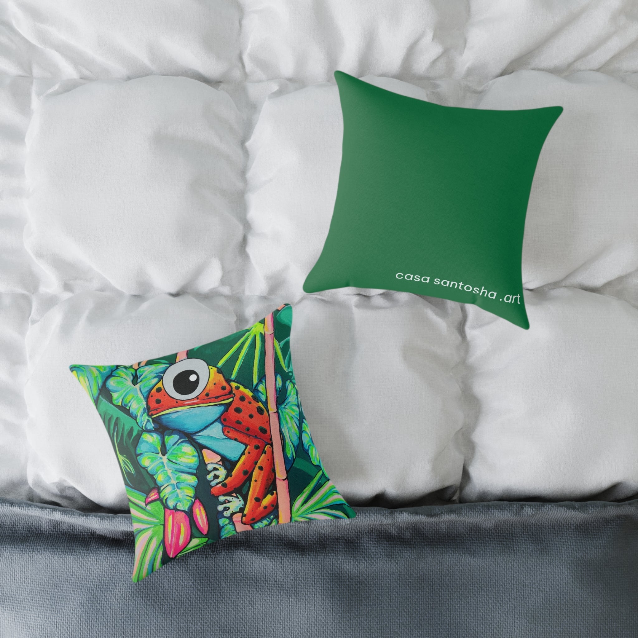 Cyclops Red Frog Art Canvas Pillow – Decorative Accent Cushion