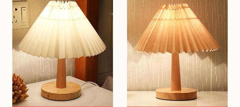 USB Vintage Pleated Table Lamp – Dimmable LED Ambient Light