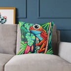 Cyclops Red Frog Art Canvas Pillow – Decorative Accent Cushion