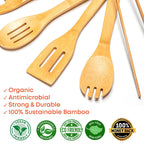 Wooden Spoons for Cooking – 7 Pack Bamboo Utensil Set