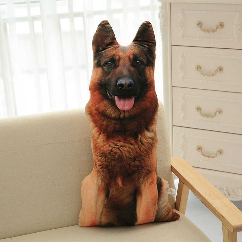 Funny 3D Dog Print Throw Pillow – Cute Plush Cushion Decor