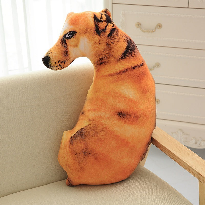 Funny 3D Dog Print Throw Pillow – Cute Plush Cushion Decor