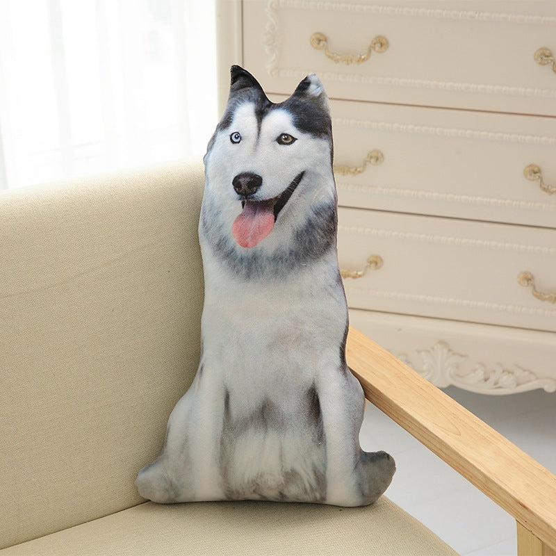 Funny 3D Dog Print Throw Pillow – Cute Plush Cushion Decor