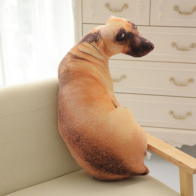 Funny 3D Dog Print Throw Pillow – Cute Plush Cushion Decor