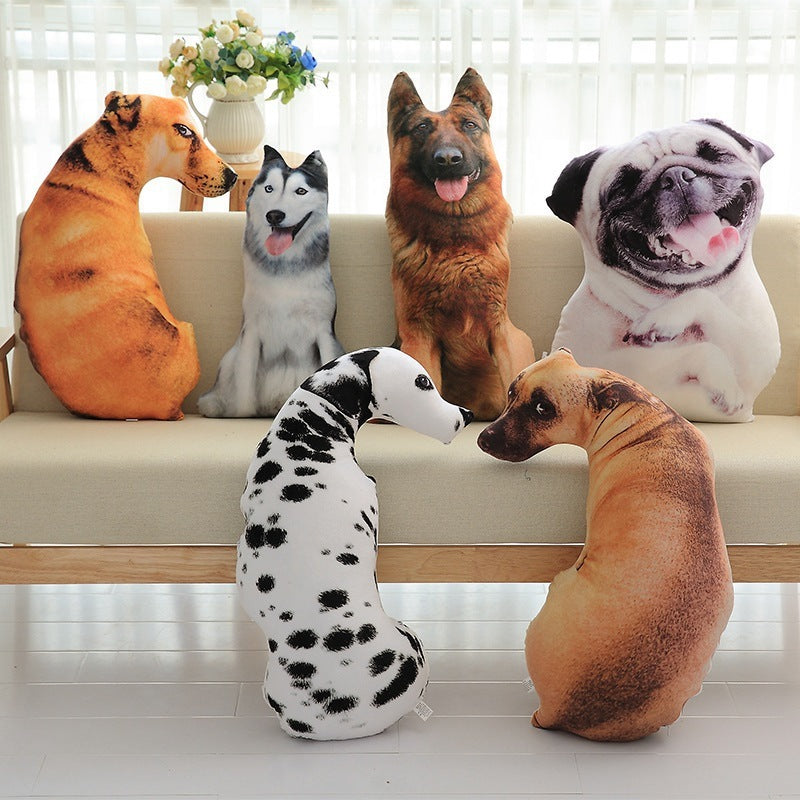 Funny 3D Dog Print Throw Pillow – Cute Plush Cushion Decor