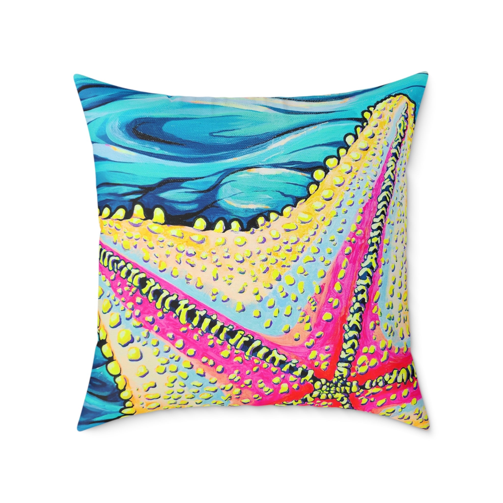 Starfish Beach Bocas Art Pillow – Decorative Canvas Cushion
