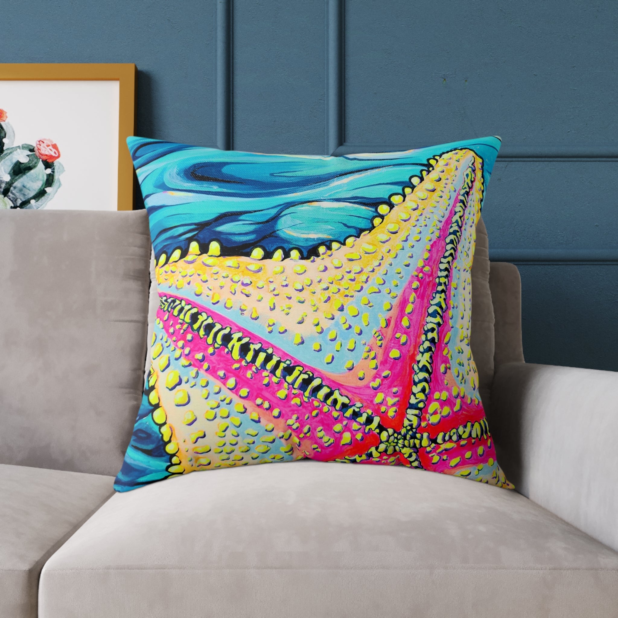 Starfish Beach Bocas Art Pillow – Decorative Canvas Cushion