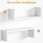 Floating Wood Wall Shelves for Bathroom, Kitchen & Decor