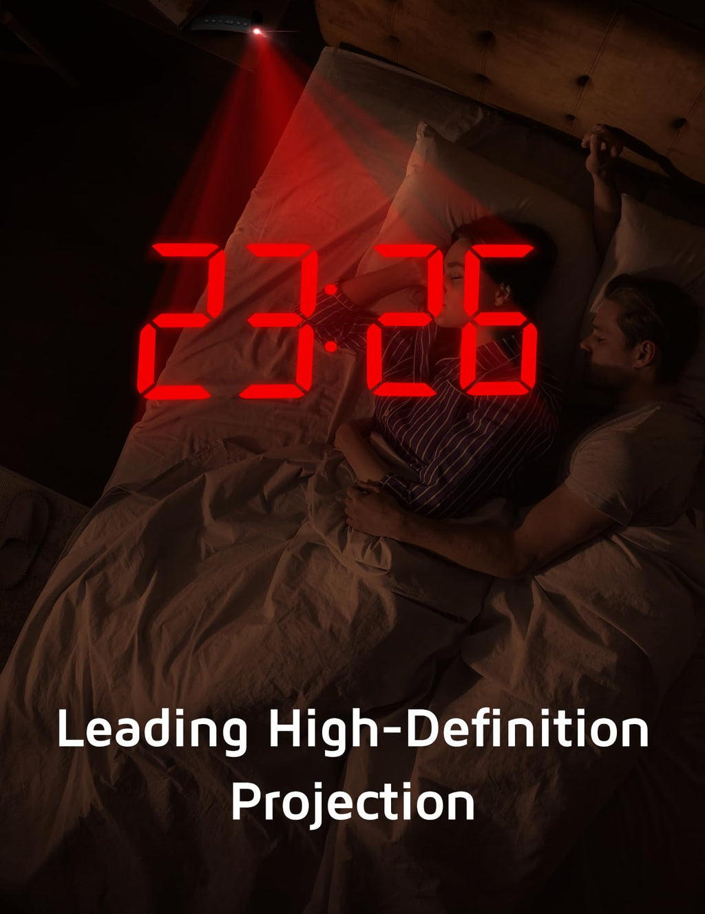 GOLOZA 180° Rotatable Projection Alarm Clock