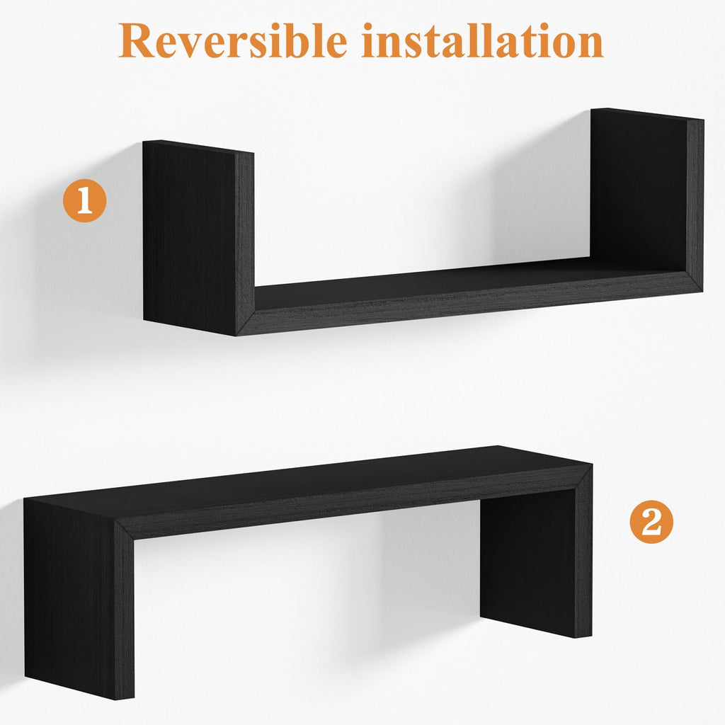 Floating Wood Wall Shelves for Bathroom, Kitchen & Decor