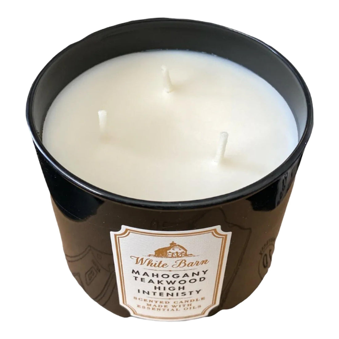 Works White Barn 3-Wick Candle in Mahogany Teakwood High Intensity