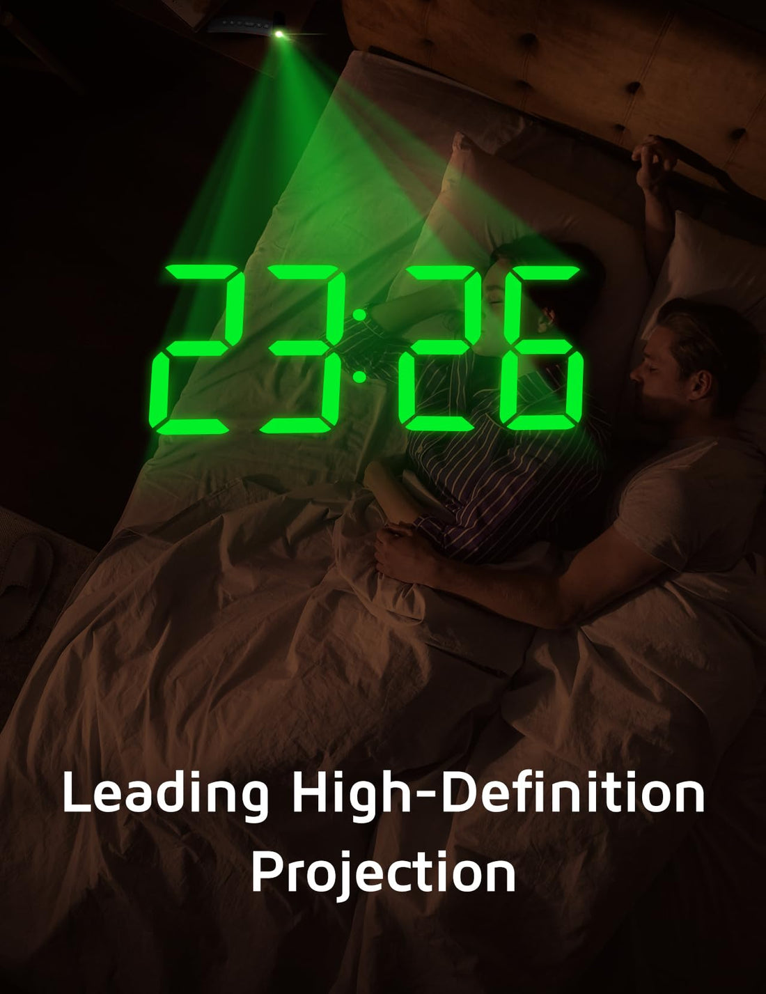 GOLOZA Projection Alarm Clock, Digital Clock with 180° Rotatable Projector