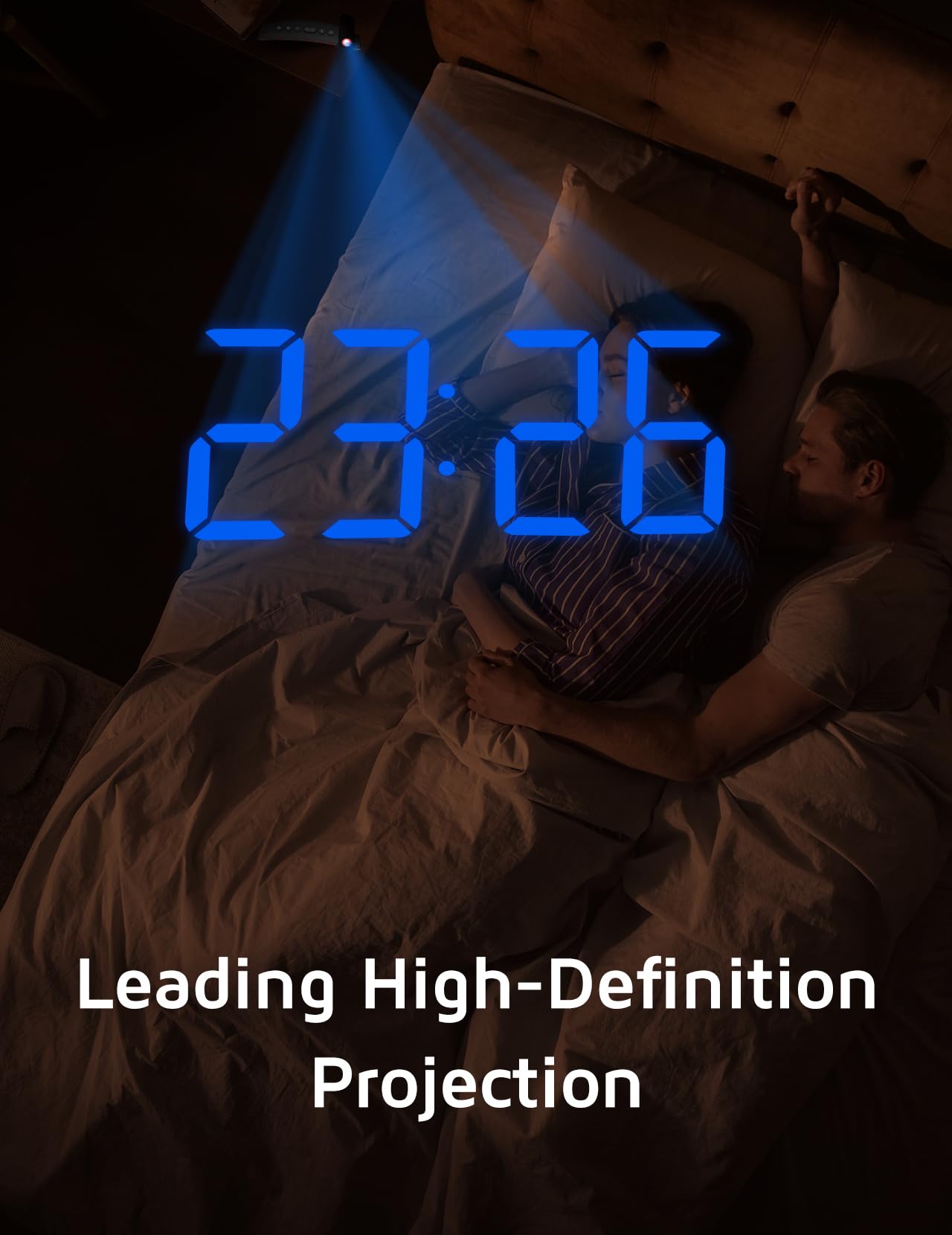 GOLOZA Projection Alarm Clock, Digital Clock with 180° Rotatable Projector