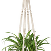 Indoor Hanging Planter Basket with Wood Beads Decorative Flower Pot Holder