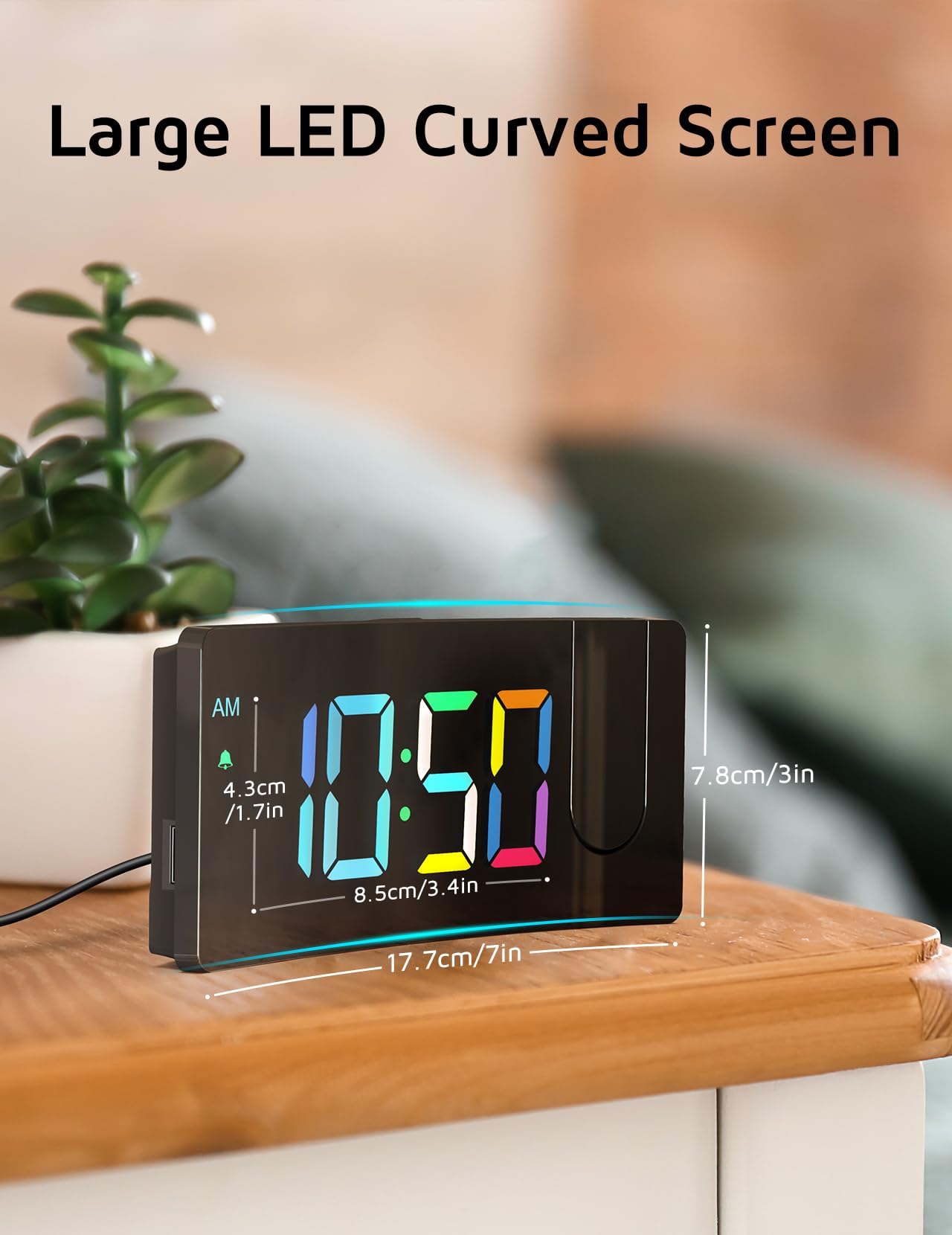 GOLOZA Projection Alarm Clock, Digital Clock with 180° Rotatable Projector