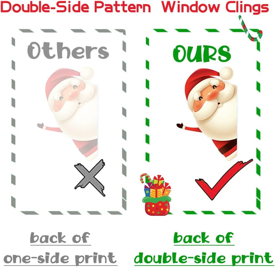 82PCS Christmas Snowflake Window Clings – Holiday Decals