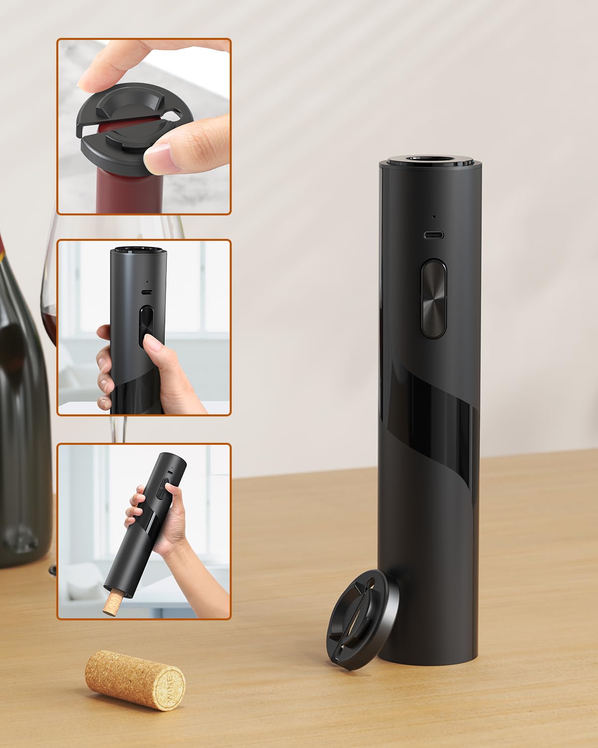 Electric Wine Bottle Opener 7-in-1 Wine Gift Set with Electric Vacuum Pump