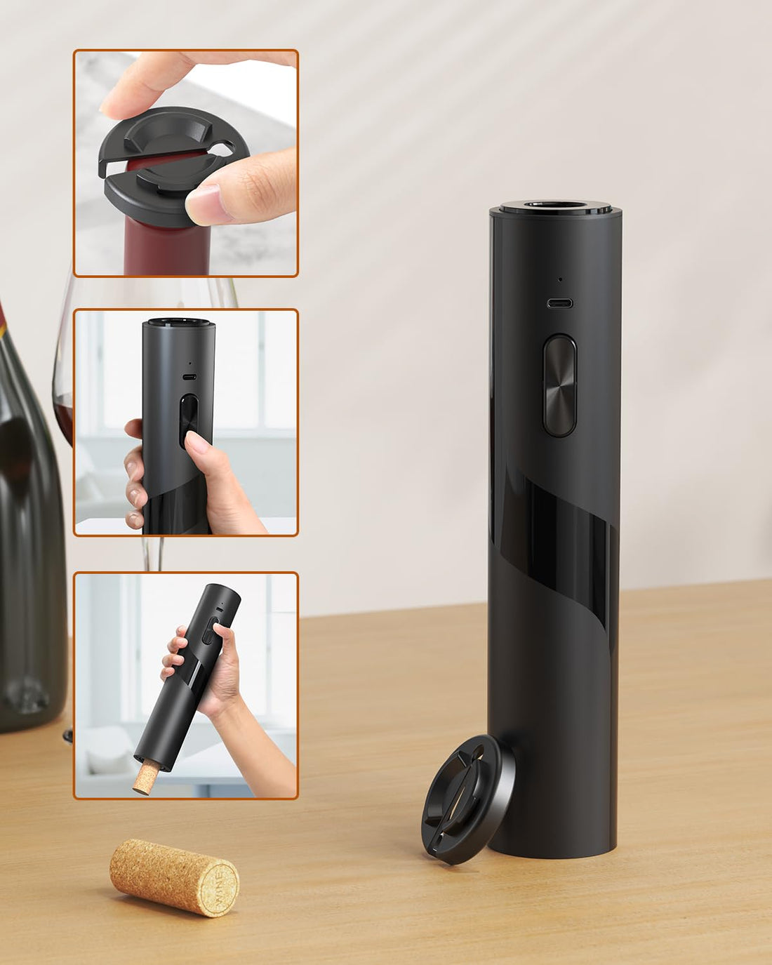 Electric Wine Bottle Opener 7-in-1 Wine Gift Set with Electric Vacuum Pump