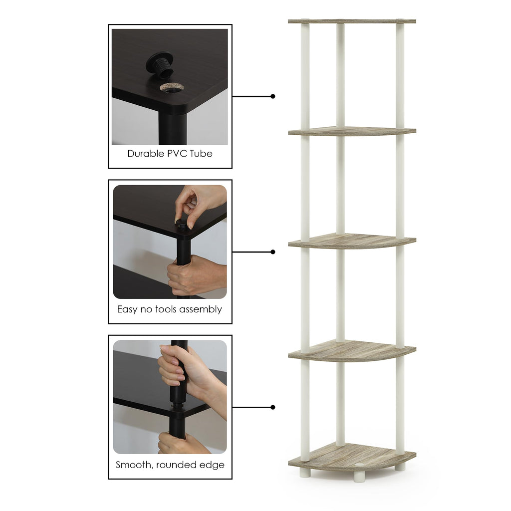 Furinno Turn-N-Tube 5 Tier Corner Display for Any Room