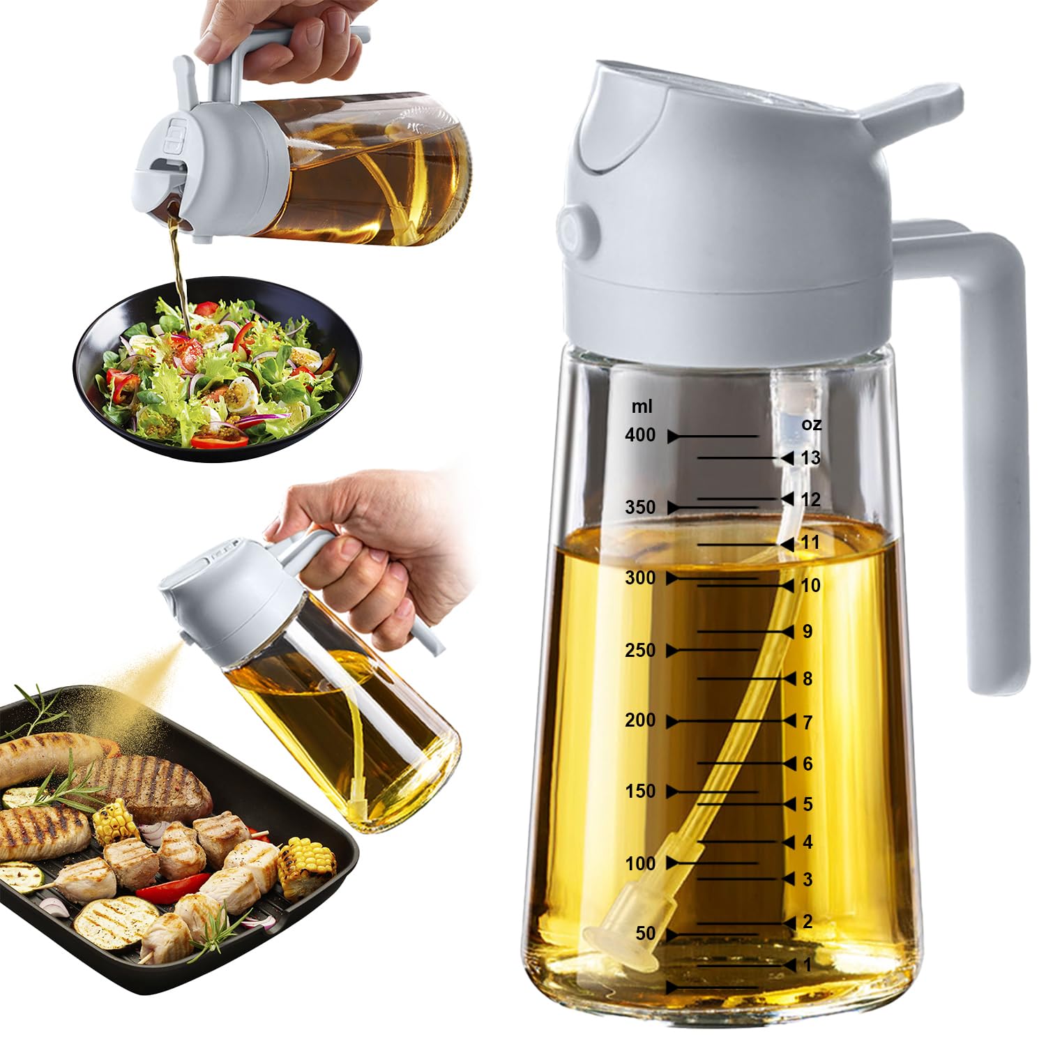 TrendPlain 16oz/470ml Glass Olive Oil Sprayer for Cooking