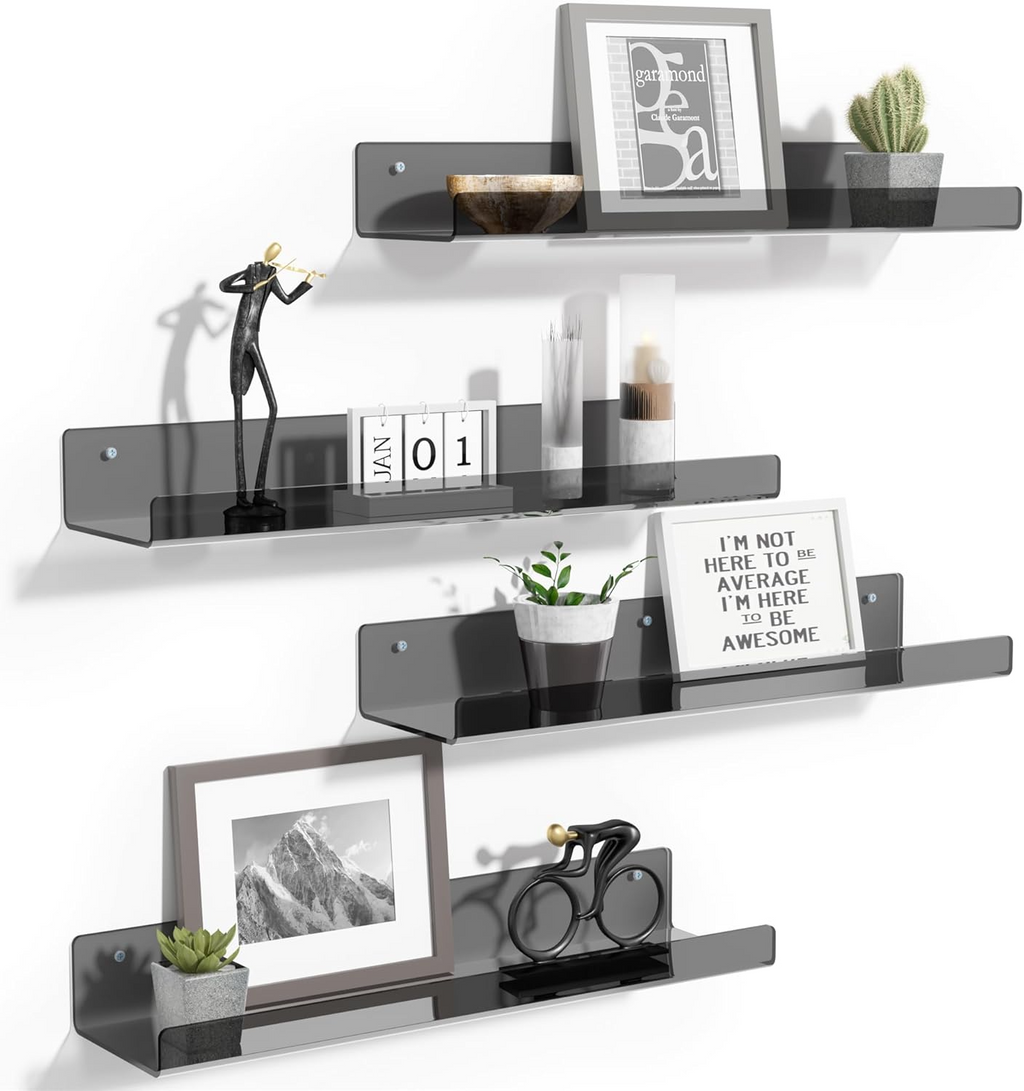 Clear Acrylic Wall Shelves – 15 Inch Display Shelf