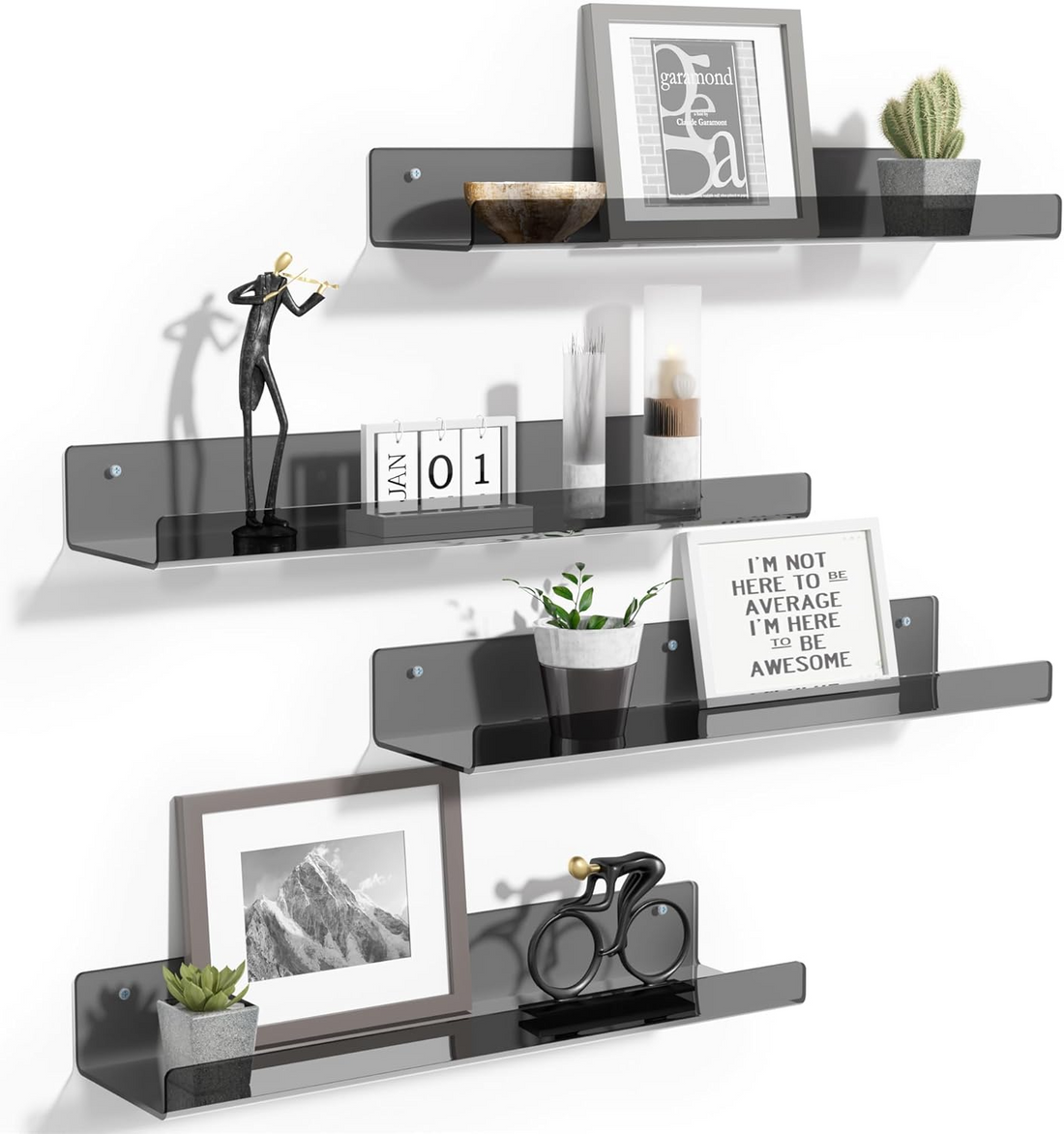 Acrylic Shelves for Wall Decor, 15' Display Shelf