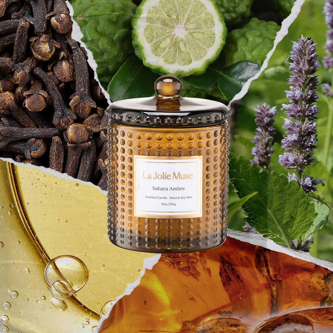 LA JOLIE MUSE Fall Candle | Sahara Amber Candles – Bergamot