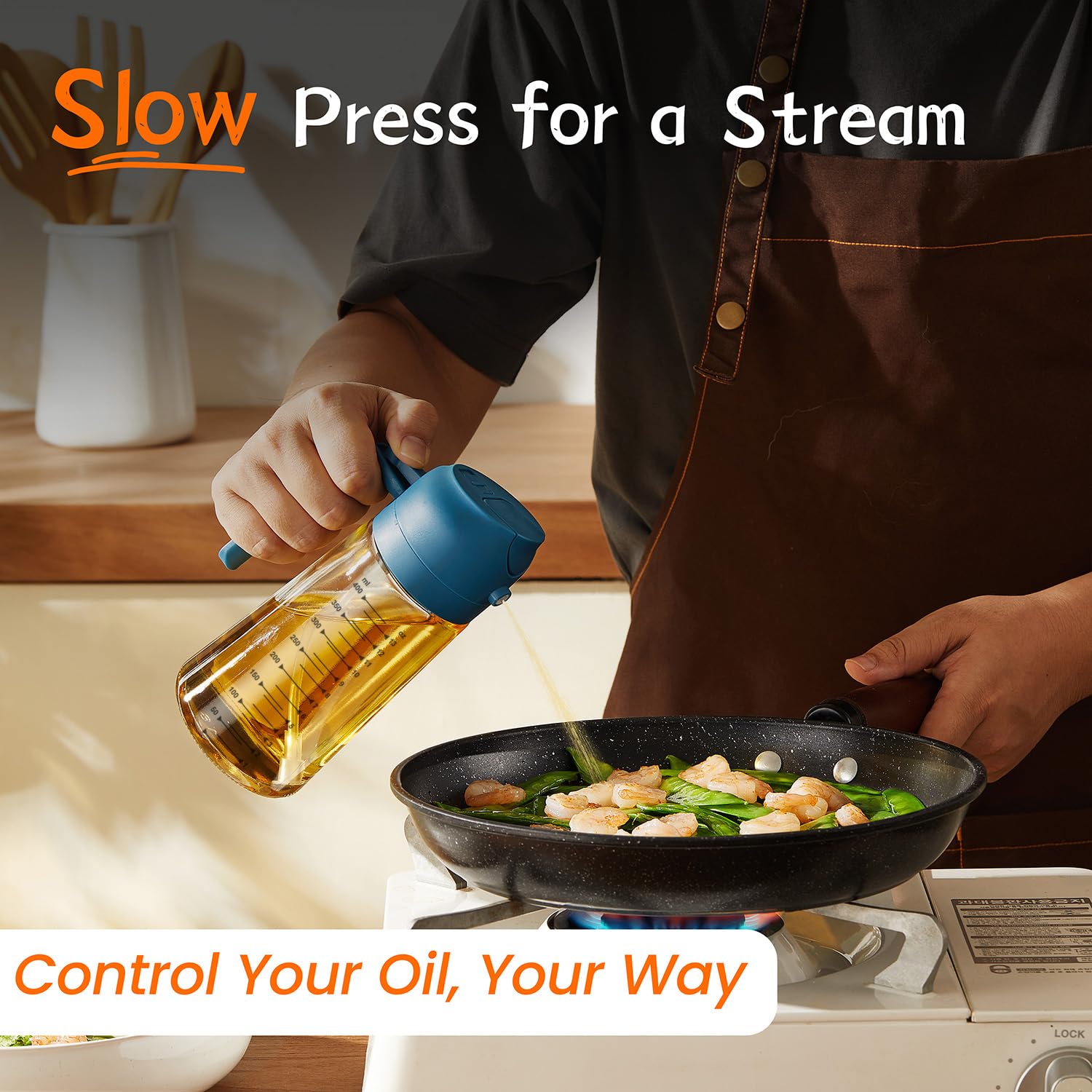 TrendPlain 16oz/470ml Glass Olive Oil Sprayer for Cooking