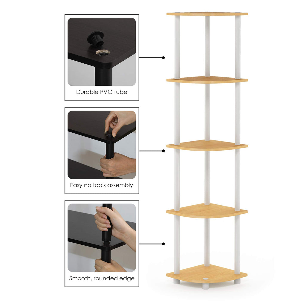 Furinno Turn-N-Tube 5 Tier Corner Display for Any Room