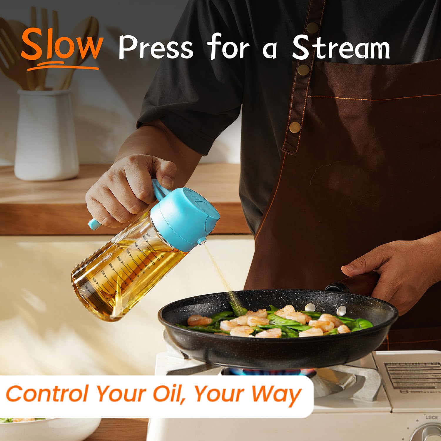 TrendPlain 16oz/470ml Glass Olive Oil Sprayer for Cooking