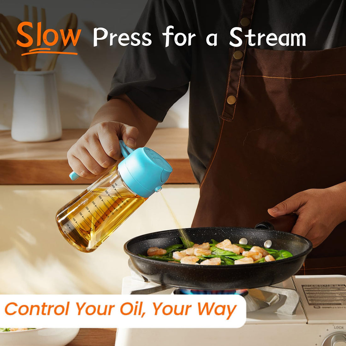 TrendPlain 16oz/470ml Glass Olive Oil Sprayer for Cooking