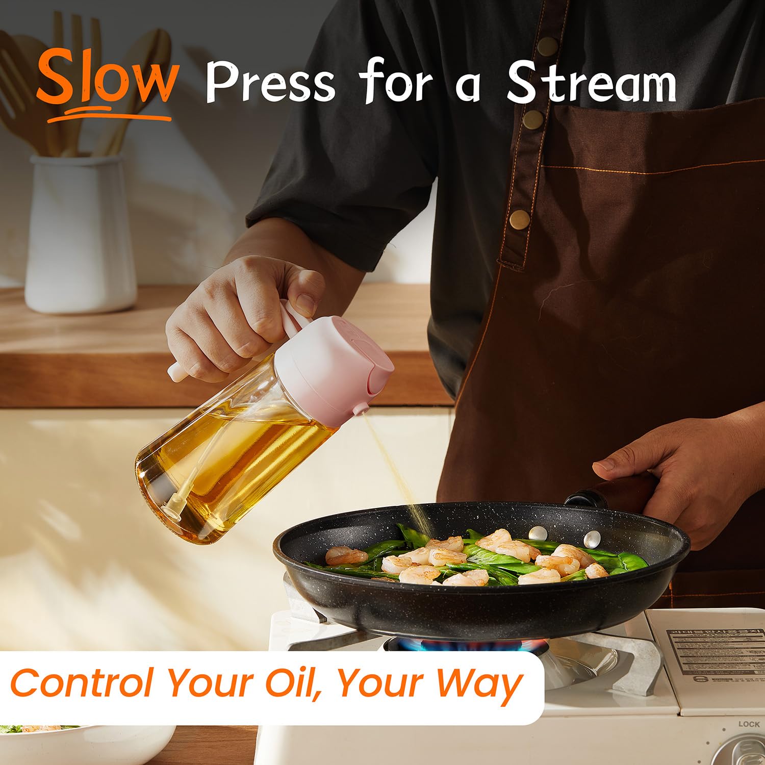 TrendPlain 16oz/470ml Glass Olive Oil Sprayer for Cooking