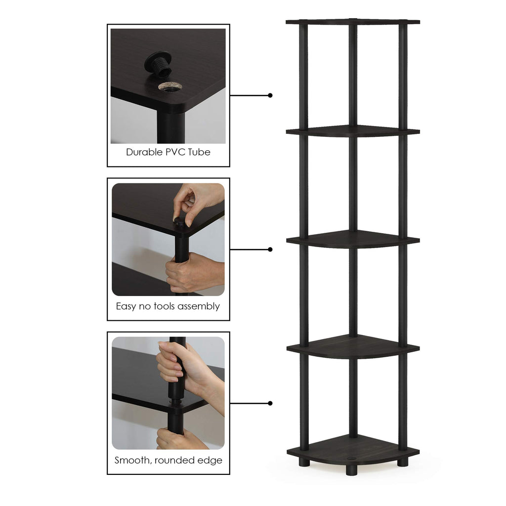 Furinno Turn-N-Tube 5 Tier Corner Display for Any Room
