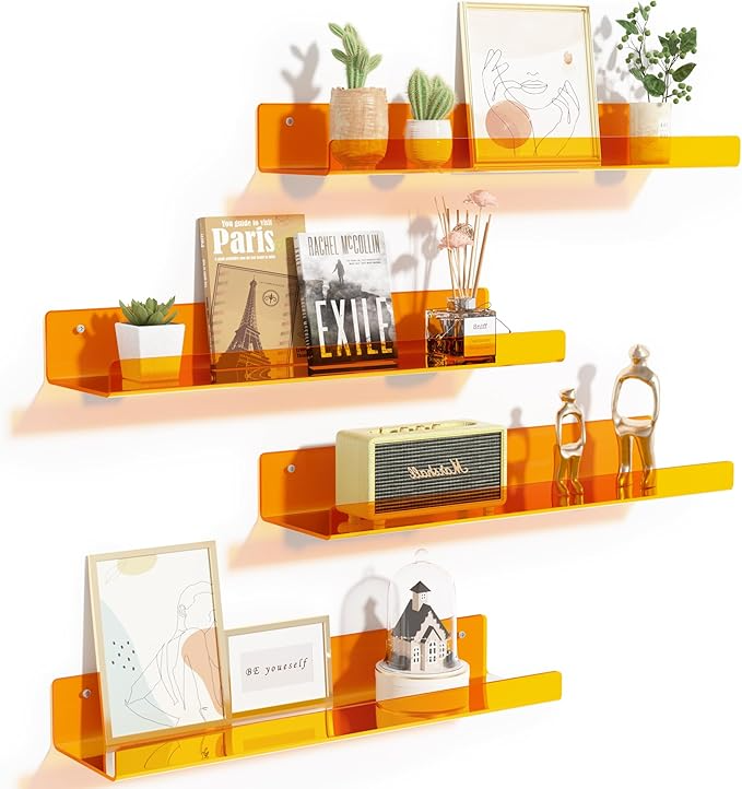 Acrylic Shelves for Wall Decor, 15' Display Shelf