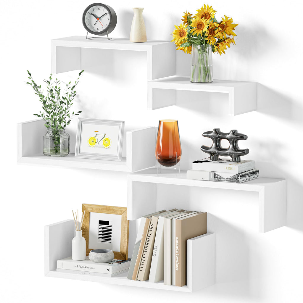 Floating Wood Wall Shelves for Bathroom, Kitchen & Decor
