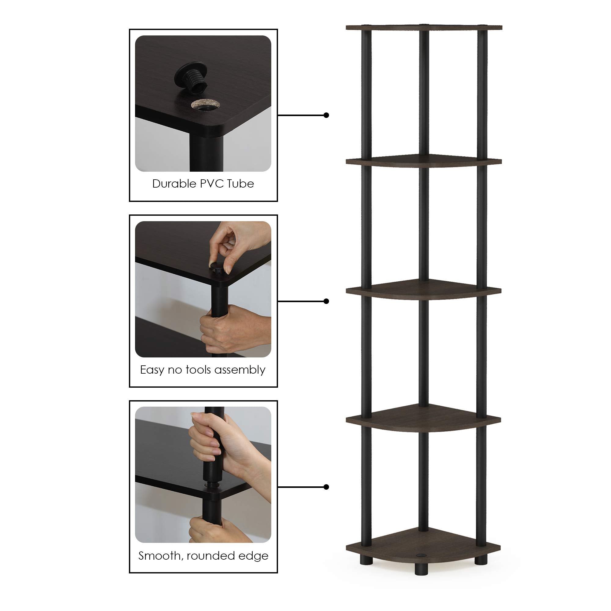 Furinno Turn-N-Tube 5 Tier Corner Display for Any Room
