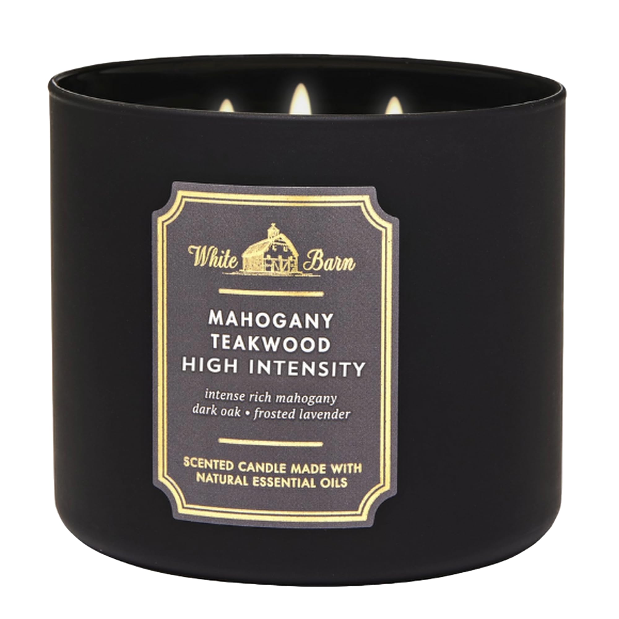 Works White Barn 3-Wick Candle in Mahogany Teakwood High Intensity