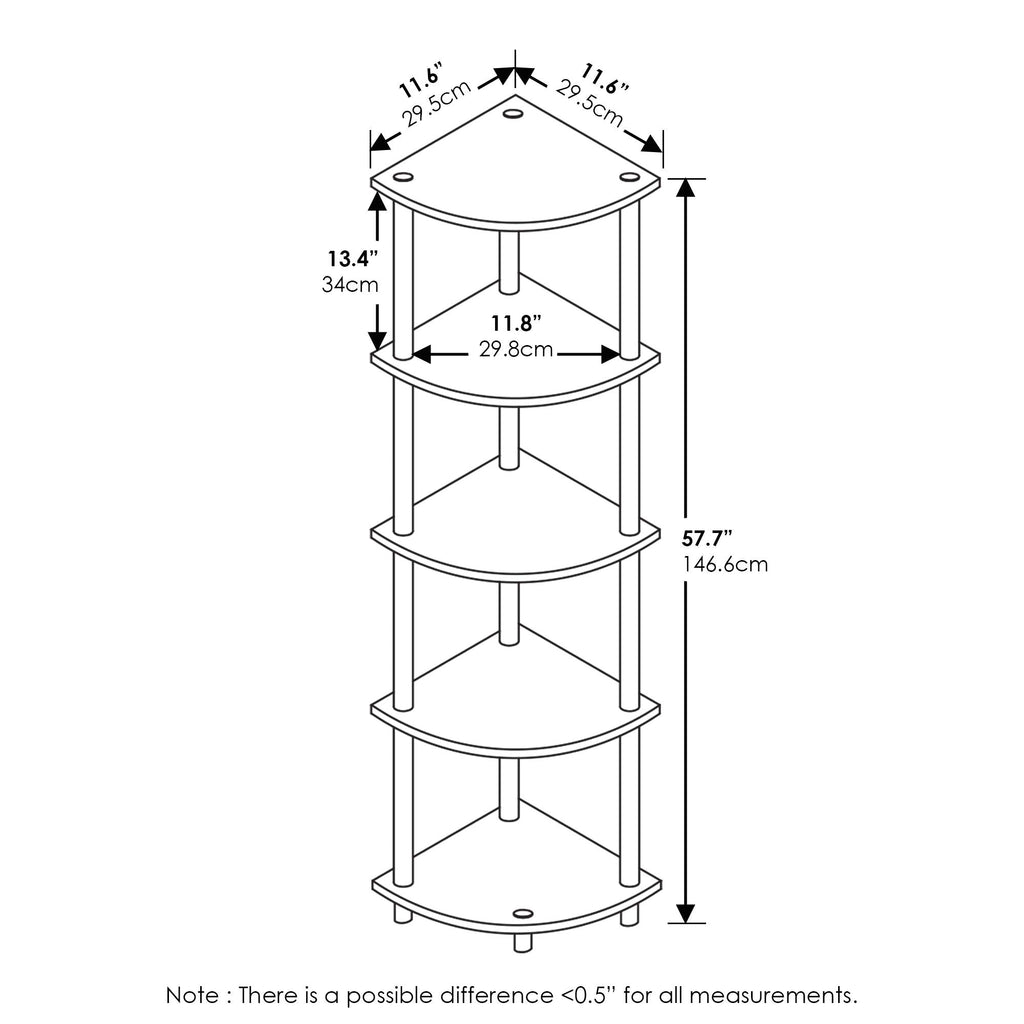 Furinno Turn-N-Tube 5 Tier Corner Display for Any Room