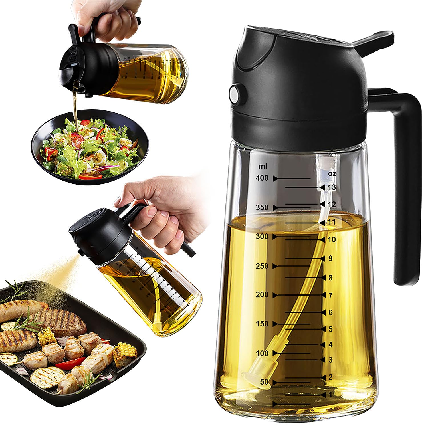 TrendPlain 16oz/470ml Glass Olive Oil Sprayer for Cooking
