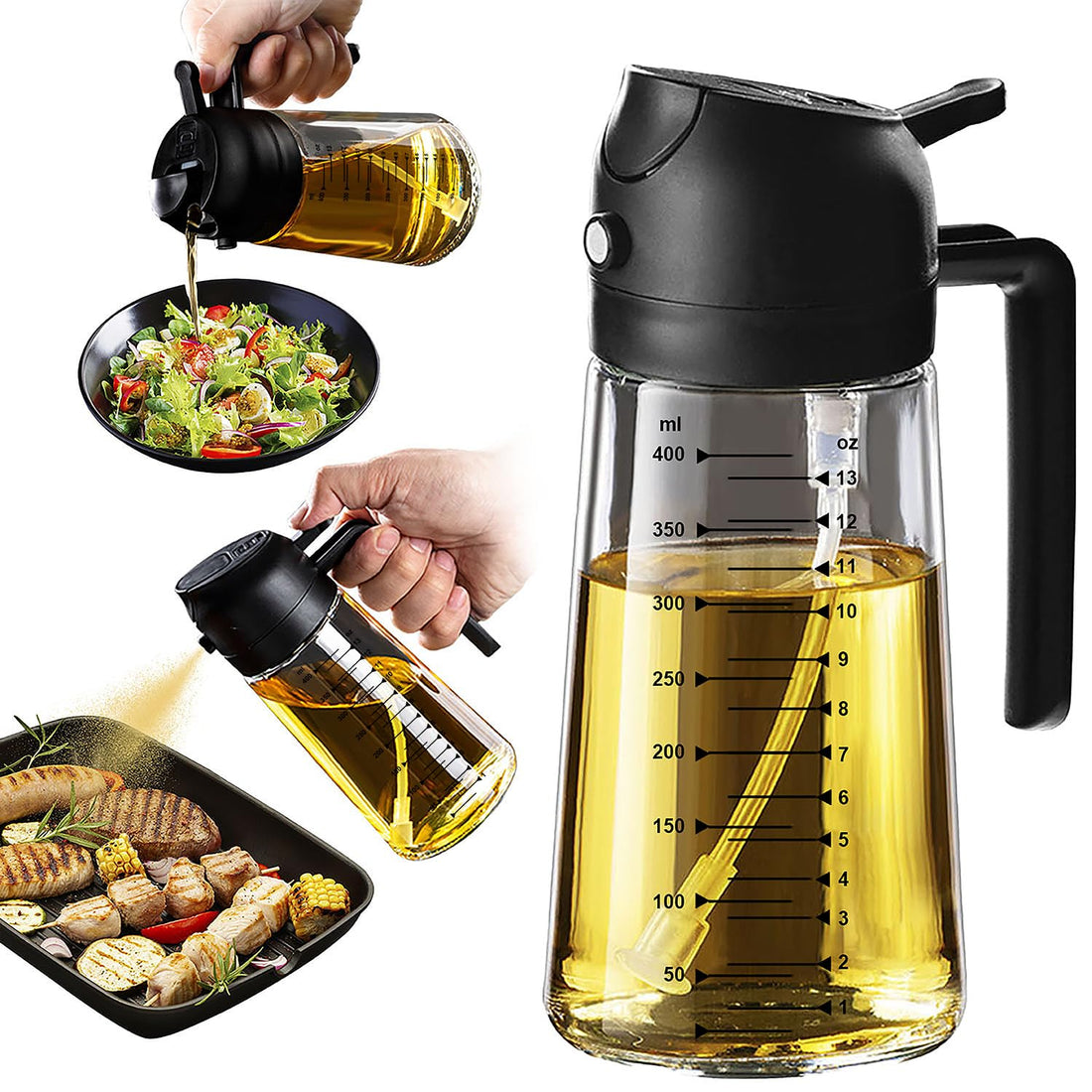 TrendPlain 16oz/470ml Glass Olive Oil Sprayer for Cooking