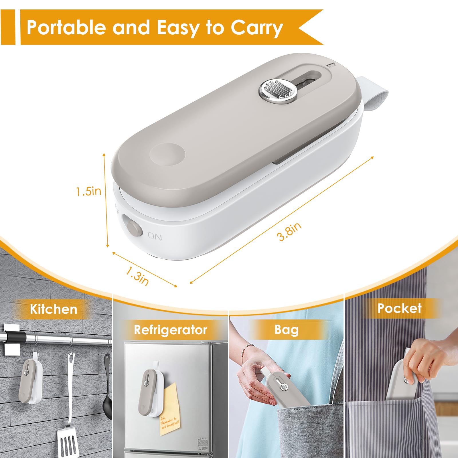 2 in 1 Bag Sealer Heat Seal with Cutter and with Lanyard