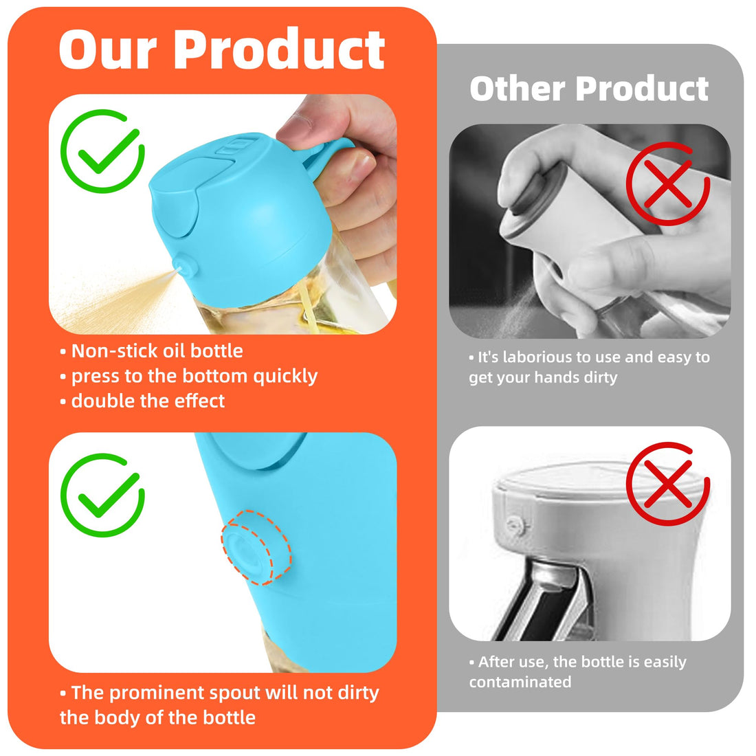 TrendPlain 16oz/470ml Glass Olive Oil Sprayer for Cooking