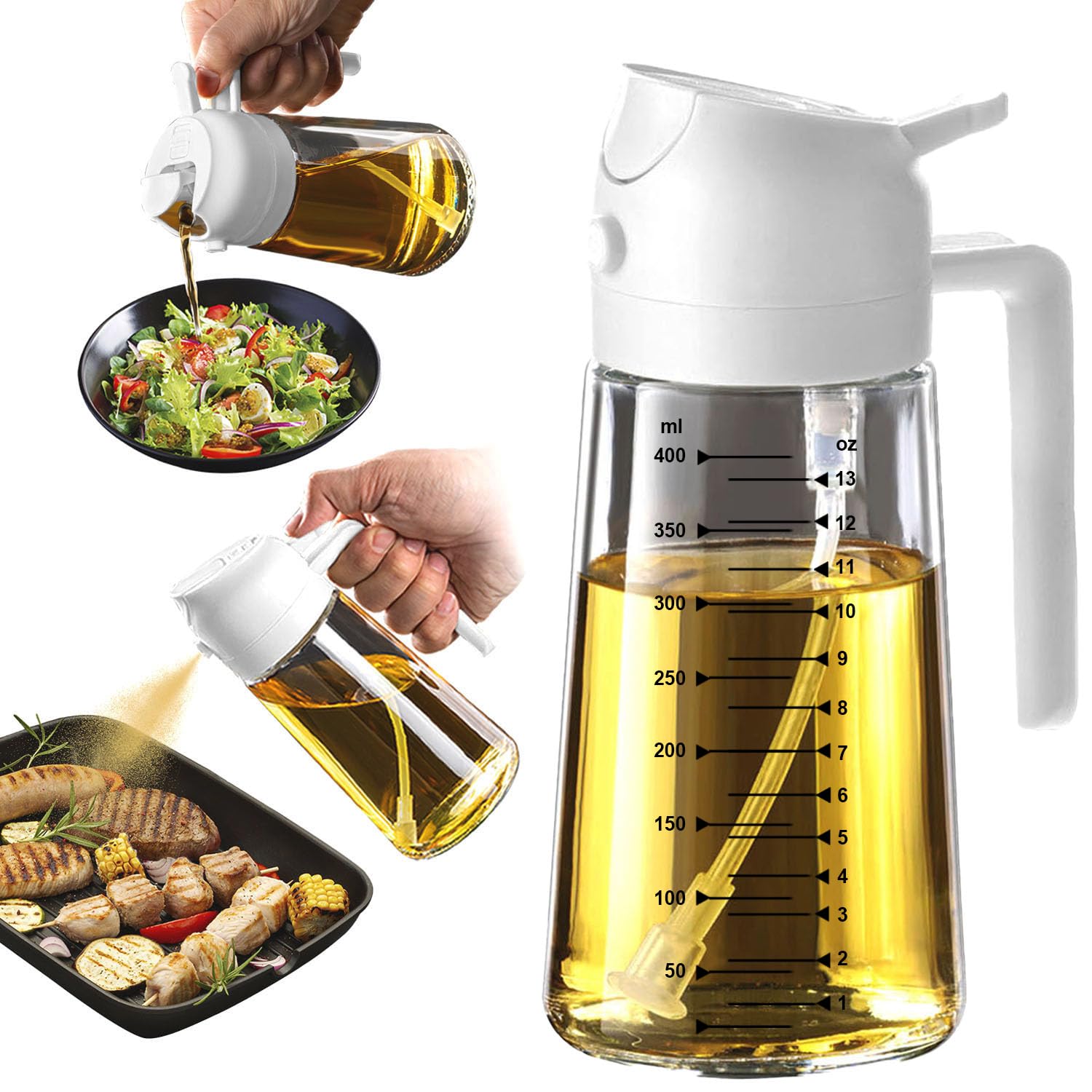 TrendPlain 16oz Glass Olive Oil Sprayer for Cooking