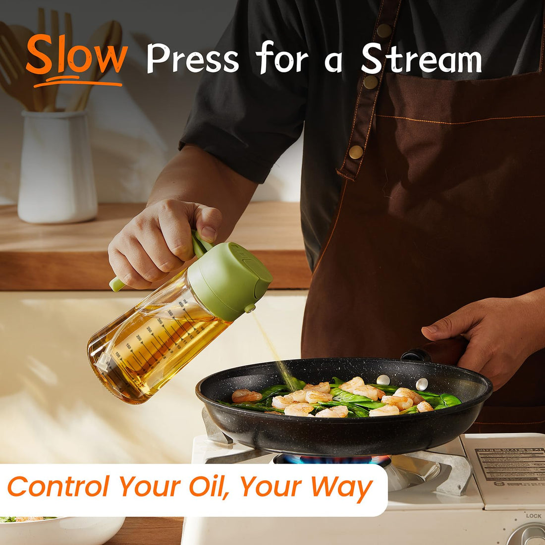 TrendPlain 16oz/470ml Glass Olive Oil Sprayer for Cooking