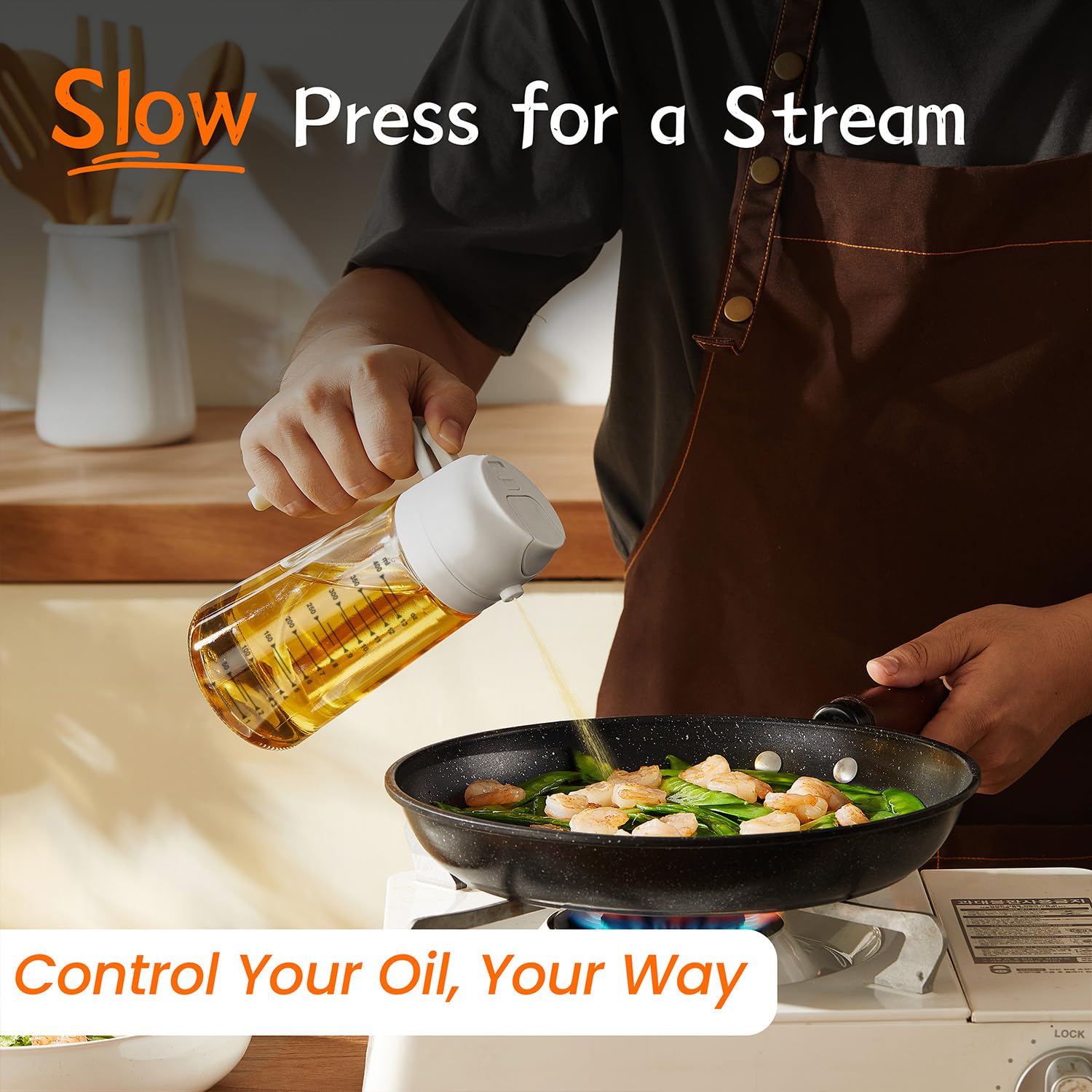 TrendPlain 16oz/470ml Glass Olive Oil Sprayer for Cooking