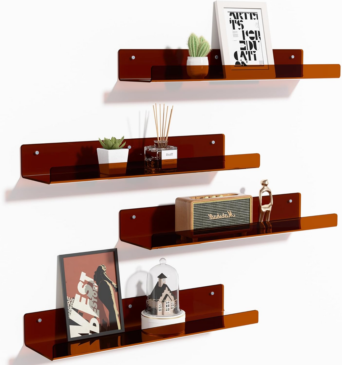 Acrylic Shelves for Wall Decor, 15' Display Shelf