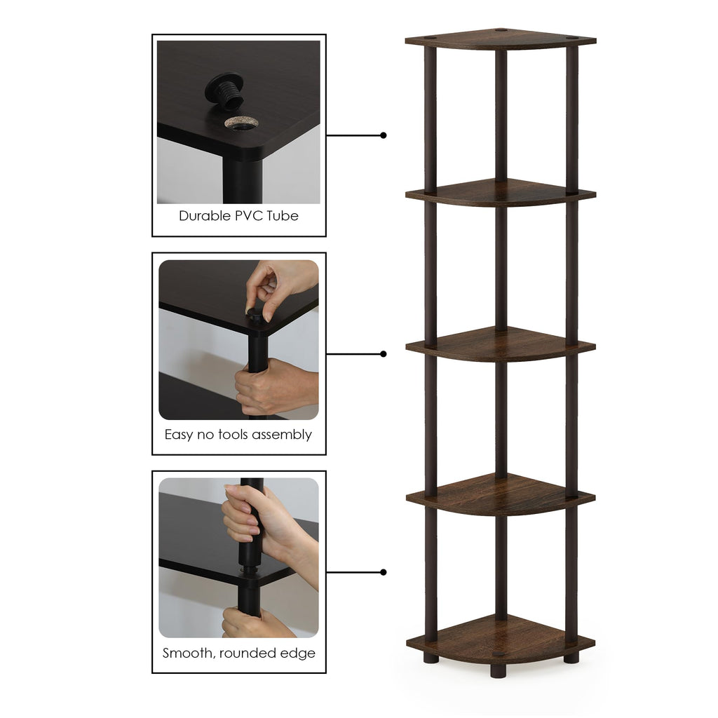Furinno Turn-N-Tube 5 Tier Corner Display for Any Room
