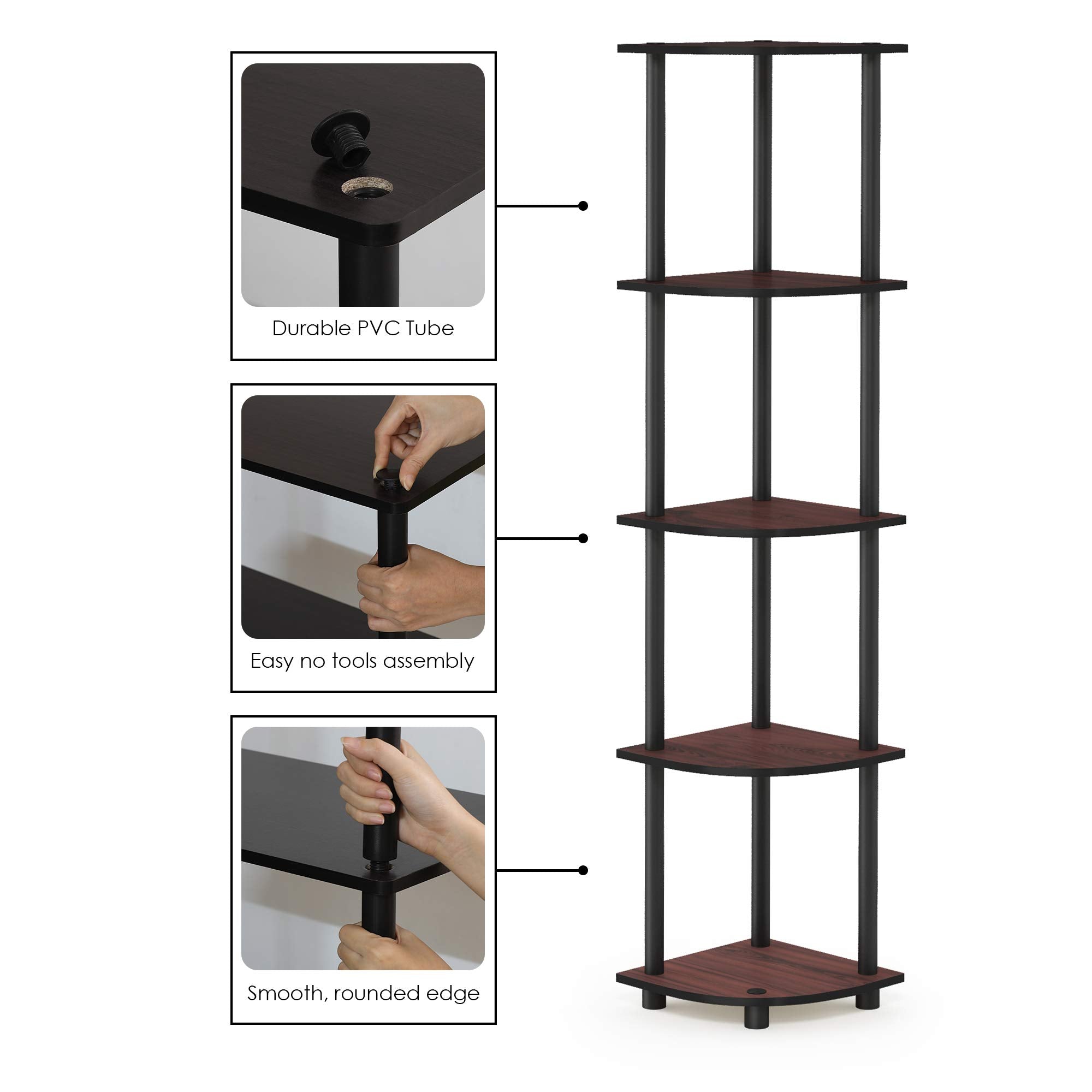 Furinno Turn-N-Tube 5 Tier Corner Display for Any Room